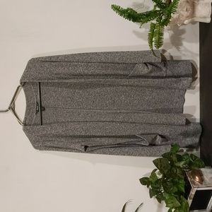 Roots cardigan with side slits, size small.